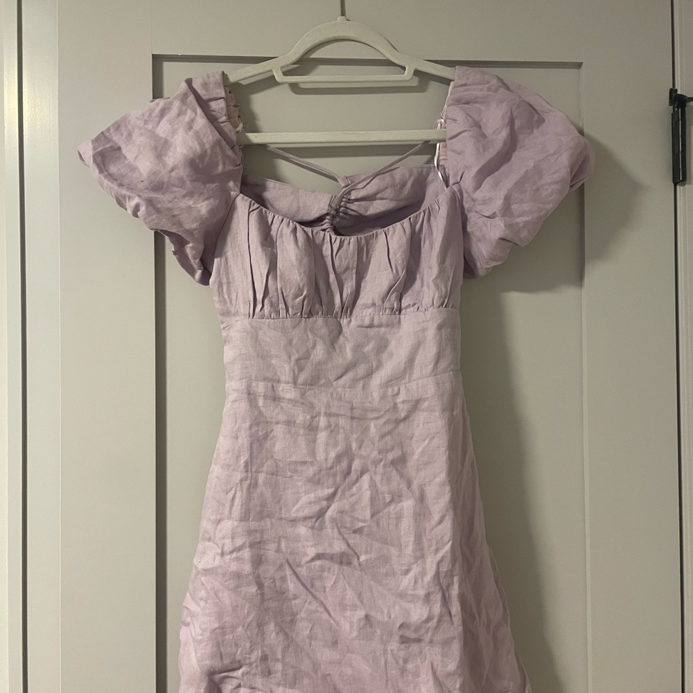 Lavender Puff Sleeve Dress